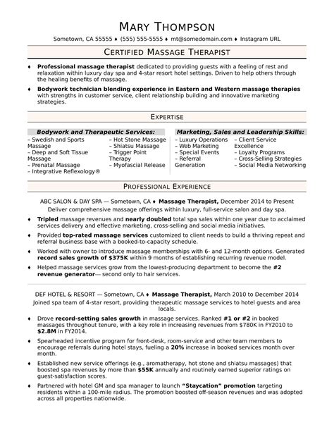 46 Sample Massage Therapist Resume Objective For Your Needs
