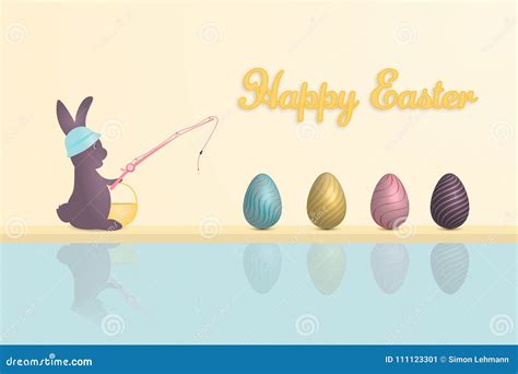 Happy Easter Fishing Stock Illustration Illustration Of Luxury