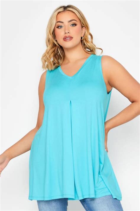 Yours Curve Plus Size Cobalt Blue Swing Vest Top Yours Clothing