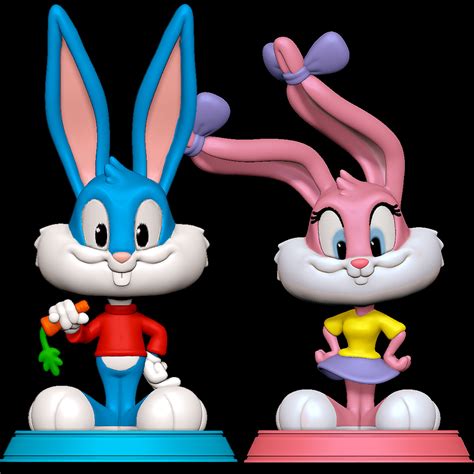 Buster Bunny And Babs Bunny Tiny Toon Adventures 3d Print Model