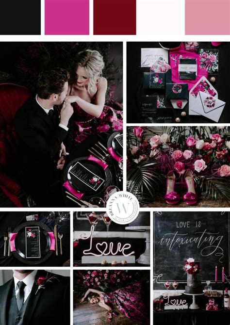 Hot Pink And Black Wedding Color Palette