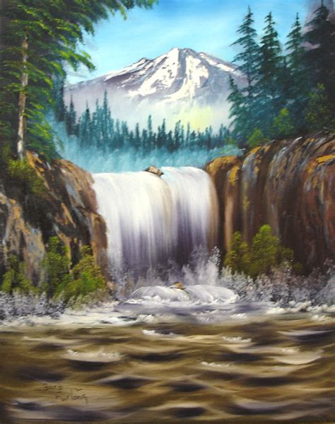 Big Falls Waterfall 250 16w X 20h Oil Painting On Canvas Flickr