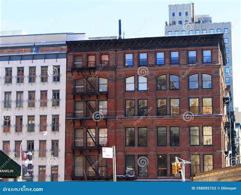 Tribeca Old Apartment Buildings New York City Editorial Stock Photo