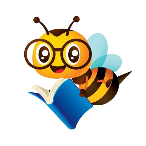 Bee Back To School Education Cartoon Cute Bee With Spectacles Holding