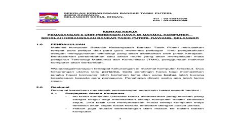 Peralatan salon disusutkan sebesar 10% dari harga perolehan. Contoh Kertas Kerja Mohon Peruntukan Membeli Peralatan Ict