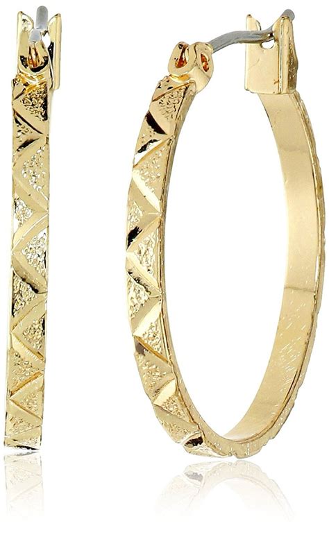Anne Klein Gold Tone Leaf Hoop Earrings Jewelry Products Jewelry