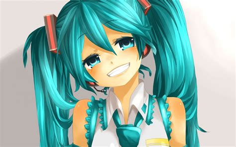 Search, discover and share your favorite anime smile gifs. Art Vocaloid Hatsune Miku Girl Smile Anime wallpaper | 1680x1050 | #9000