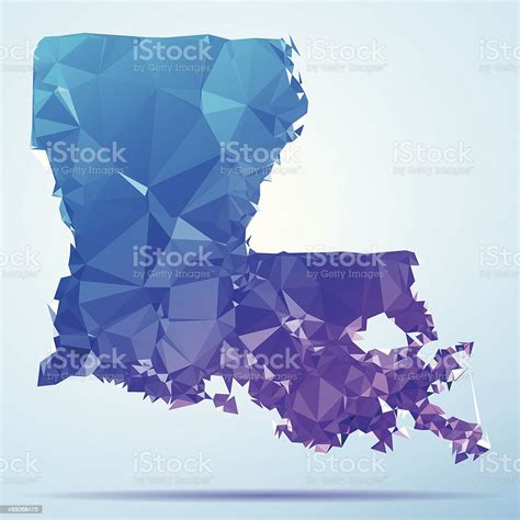 Louisiana Polygon Triangle Map Blue Stock Illustration Download Image