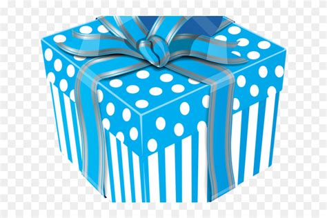 Birthday Present Clipart Wrapping A Present Blue Gift Box Png