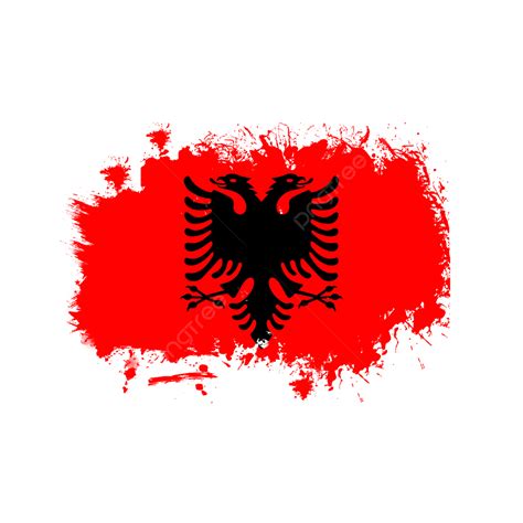 Bandera De Albania En El Nuevo Pincel De Salpicaduras Duras 2023 Png Albania Bandera Cepillo