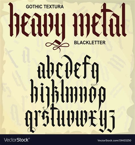 Gothic Alphabet Lowercase Calligraphic Letters Vector Image