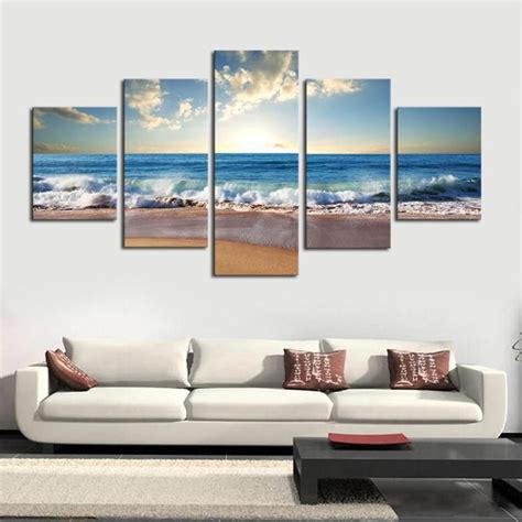 Beach 5 Piece Canvas Limited Edition Customized Canvas Art Beach