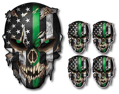 Buy 5 Pack Of Thin Green Line Punisher Skulls I Support The Military