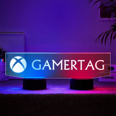 Personalised Xbox Nightlight Gamertag Sign Dual Base Backlit Led Custo