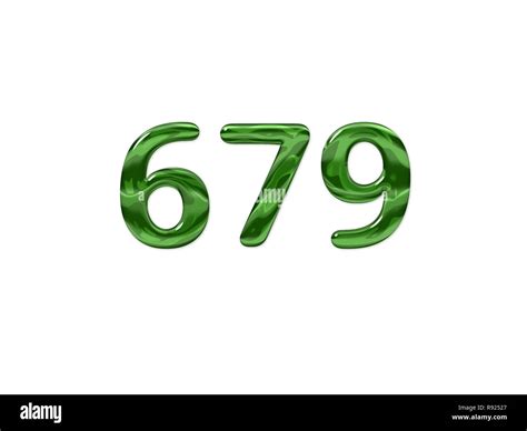 Green Number 679 Isolated White Background Stock Photo Alamy