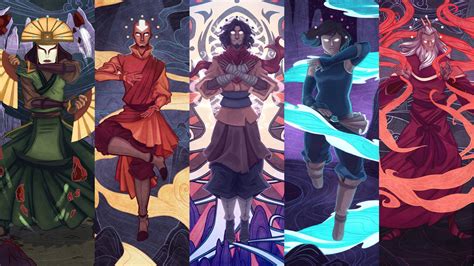 Download The Legend Of Korra Powerful Character Collage Wallpaper