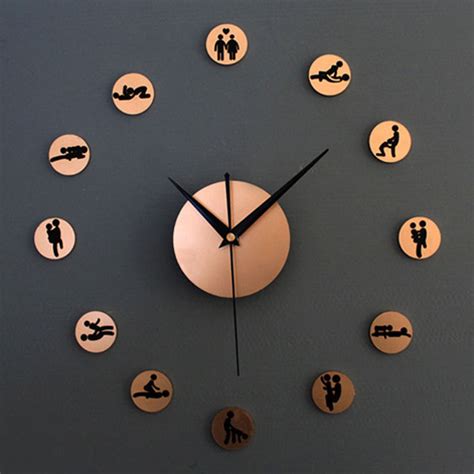Diy Creative Wall Clocks Funny Sex Positions Stickers Watch Novelty