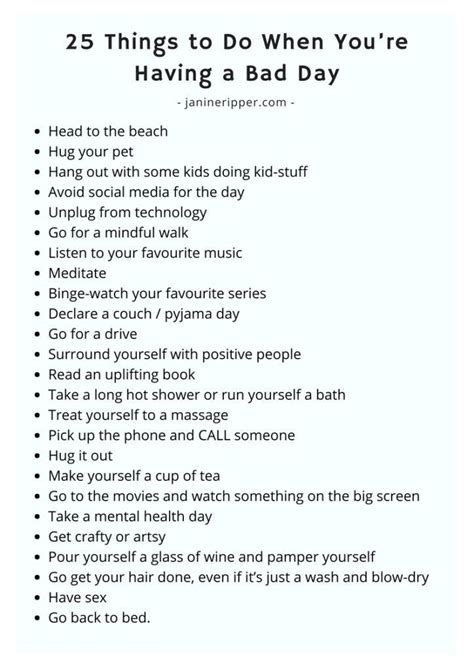 25 Things To Do When You’re Having A Bad Day Bad Day Quotes Having A Bad Day What To Do When