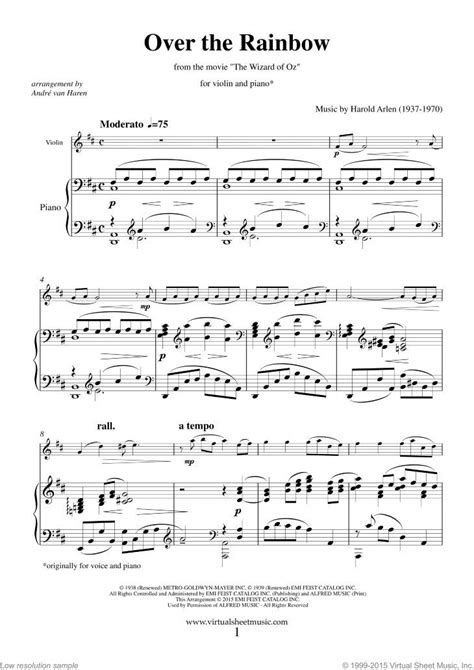 Over the rainbow features fifteen musical theatre songs in a range of styles, both classic and contemporary with useful background and performance. Arlen - Over the Rainbow sheet music for violin and piano PDF | Over the rainbow, Jazz sheet ...