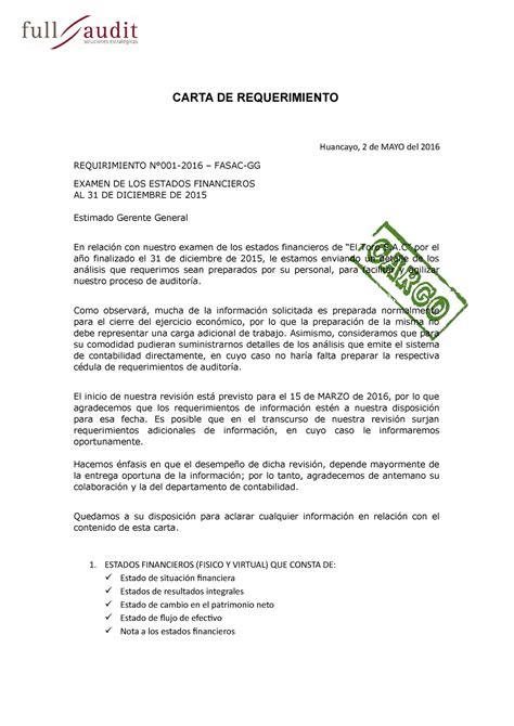 376226140 Carta De Requerimiento Carta De Requerimiento Huancayo 2