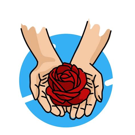 Premium Vector Hand Illustration With Red Rose