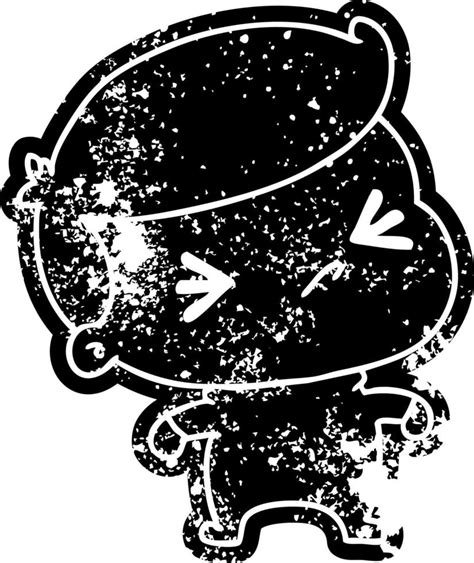 Grunge Icon Of A Kawaii Cute Cross Baby 10676339 Vector Art At Vecteezy