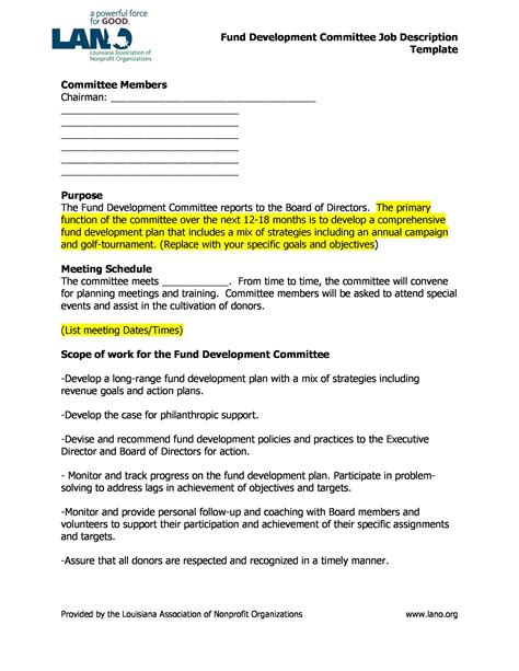 Simple Job Description Template