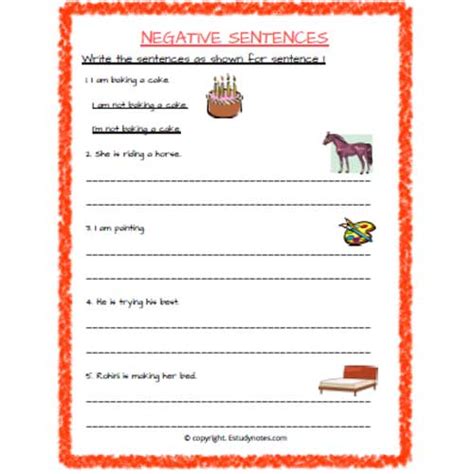 English Negative Sentences Worksheet 2 Grade 2 Estudynotes