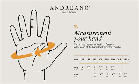 How To Measure Your Hand For Gloves Sizing Andreano Napoli
