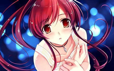 Anime Anime Girls Redhead Red Eyes Blushing Wallpapers Hd Desktop