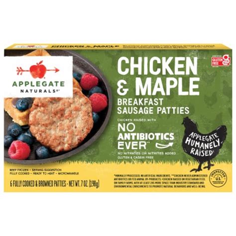 Applegate Natural Chicken And Maple Frozen Breakfast Sausage Patties 7