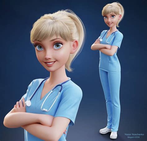Pin By On Characters 3D CGI Character Design Nurse Cartoon
