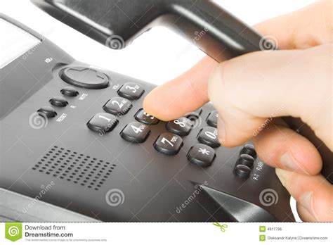 Dialing 0 On A Touch Tone Phon Stock Photography