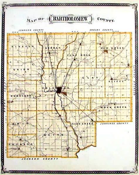 Map Of Bartholomew County Indiana Art Source International
