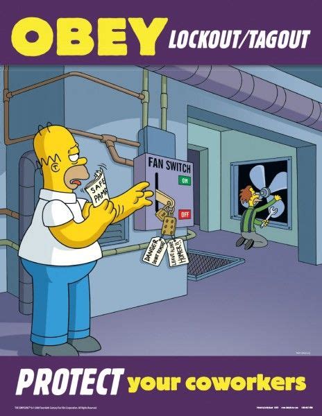 Simpsons Poster Lockout Tagout Simpsons Safety Posters The Simpsons