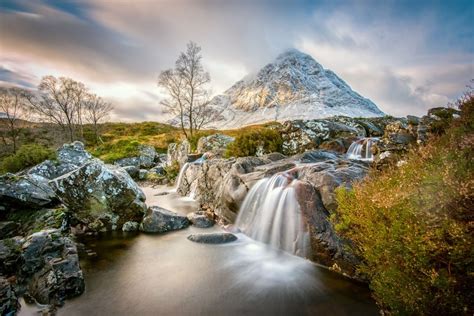 Papeis de parede Escócia Montanhas Pintura de paisagem Naturaleza