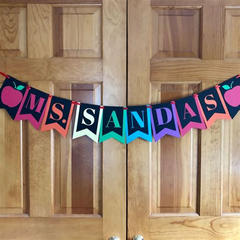 Rainbow Teacher Banner Personalized Classroom Banner With Etsy