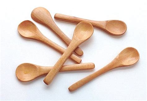6 Small Red Wood Spoons 4 Wooden Demitasse Honey Diy Etsy Wood