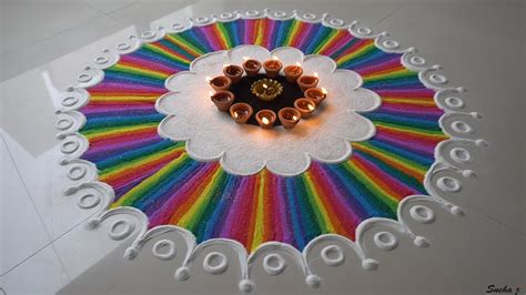 Care to see hundreds of sets on one site. How to make easy & simple beautiful/unique rangoli designs Ep.20 - YouTube