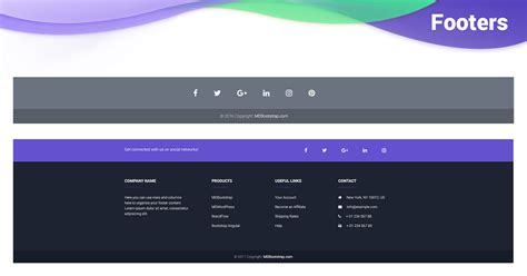 Angular Footer Bootstrap 4 And Material Design Examples And Tutorial
