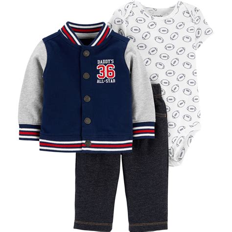 Carters Infant Boys 3 Pc Varsity Little Jacket Set Baby Boy 0 24