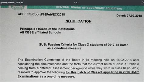 Cbse Board Exams 2018 Passing Criteria For Class 10 Students Changed