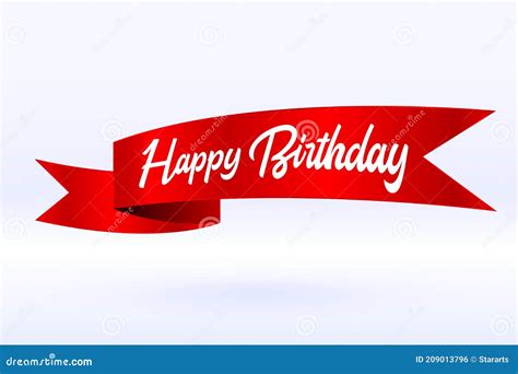Happy Birthday Celebration Ribbon Background Design Stock Vector