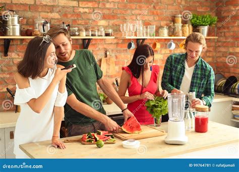 People At Kitchen Stock Image Image Of Lifestyle Meal 99764781