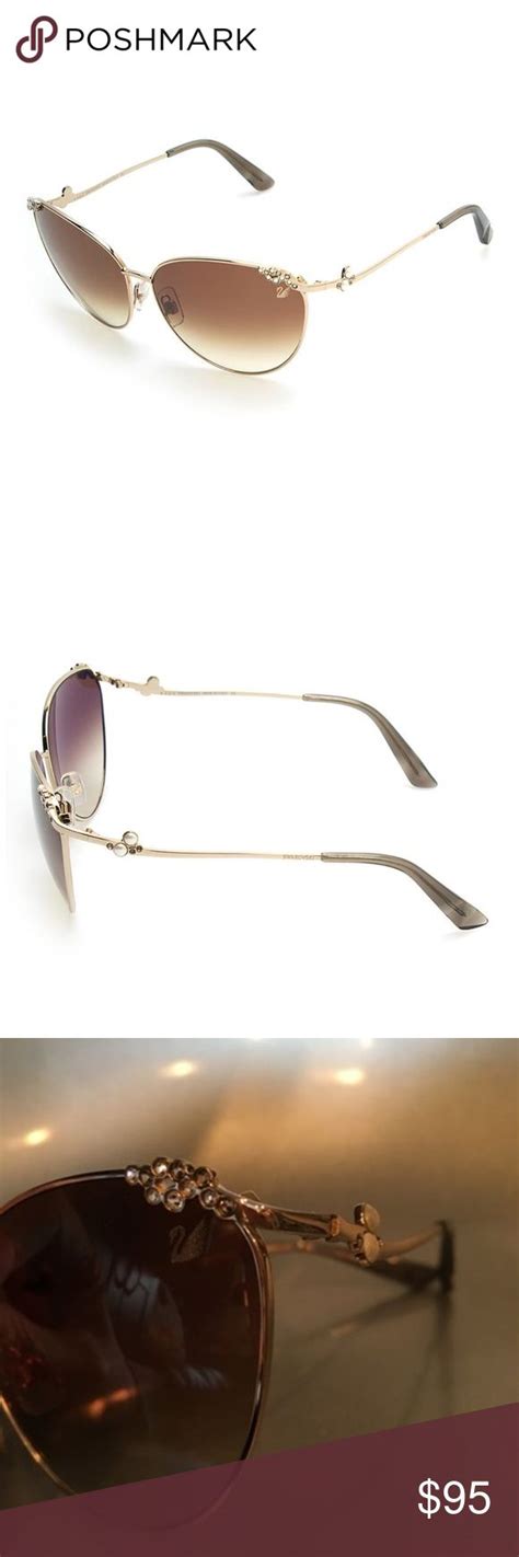 New Swarovski Gold Brown Cateye Sunglasses Cat Eye Sunglasses Brown