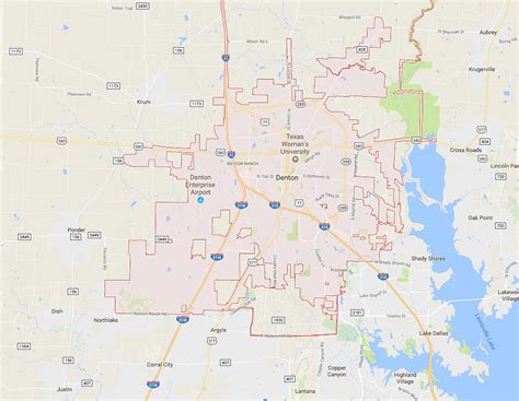 Denton County Texas Map