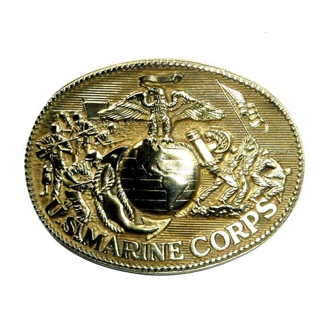 US Marine Corps ADM Vintage Solid Brass Belt Buckle