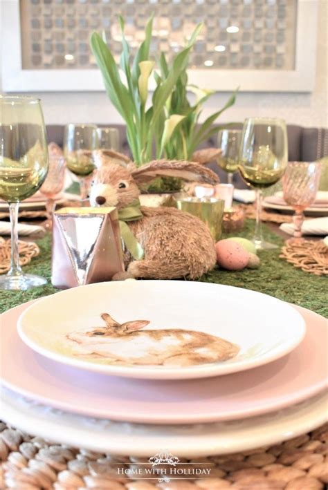 Green And Blush Pink Easter Table Setting Home With Holliday Easter