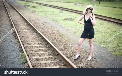 Sexy Woman On Railroad Stock Photo Shutterstock