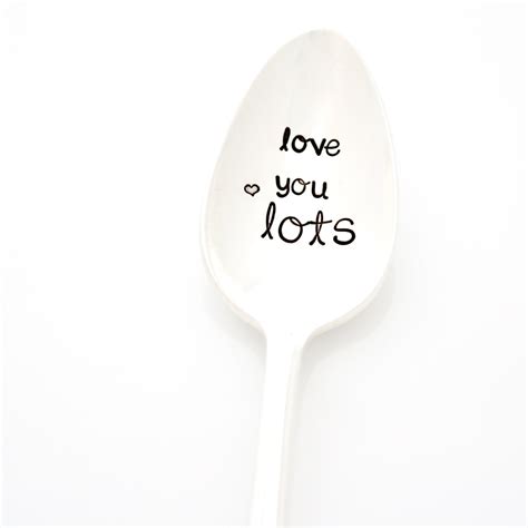 love you lots hand stamped spoon vintage silverware with